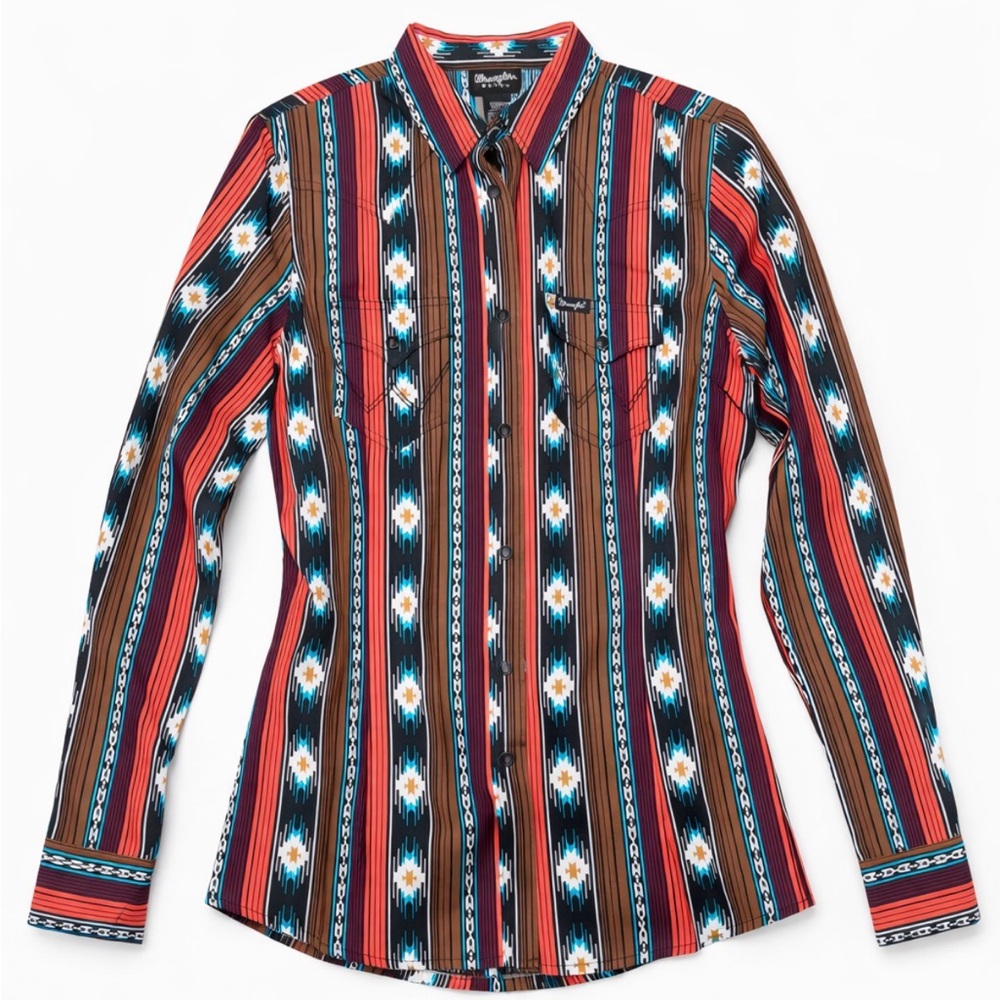 Wrangler Women's Vibrant Striped Button Down Shirt